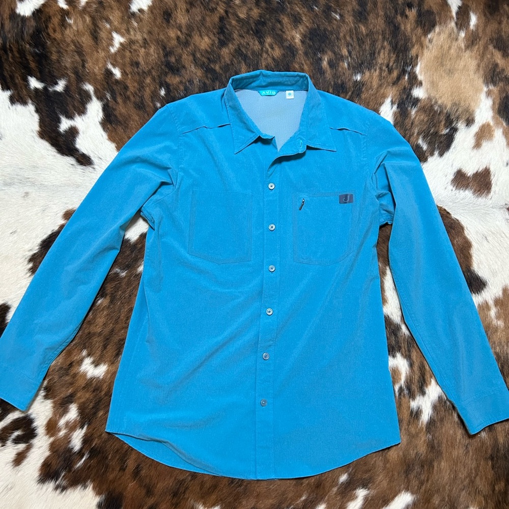 Light Blue Men's AVID Fishing Shirt